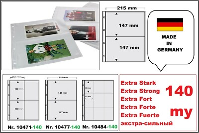25-EXTRA-STARK-A4-Sammelhüllen-Prospekthüllen-Kartenhüllen-2-Fächer-A5-140my