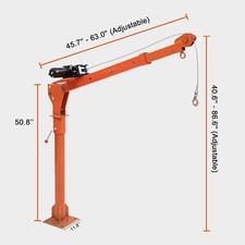 1100 Lbs Electric Pickup Truck Crane W Electric Winch 3500lb Hoist 360 46-63