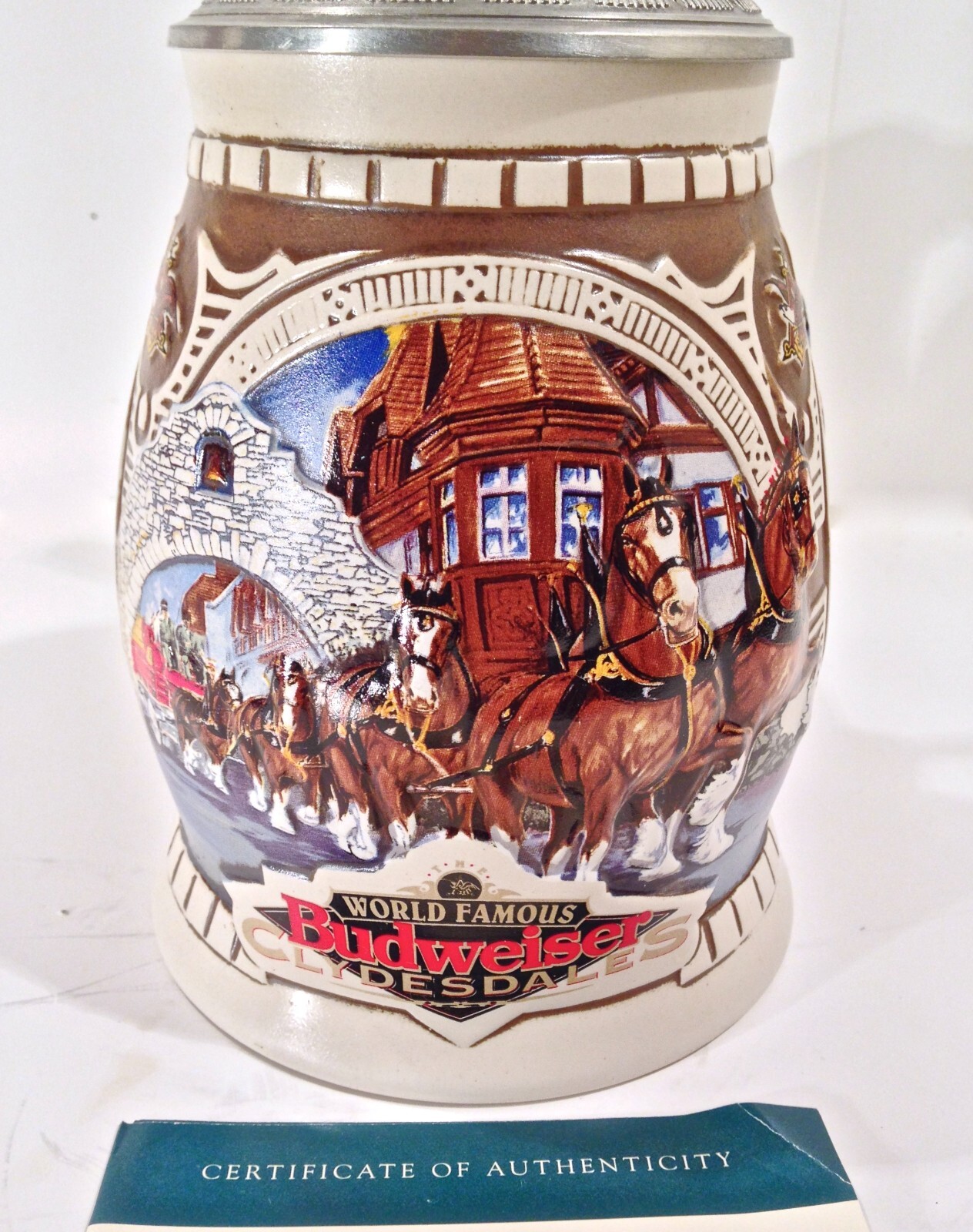 Vintage 1995 Anheuser Busch Menbers Only CB-1 Beer Stein Ceramarte Brazil NOS