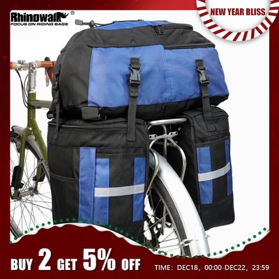 Bike Bag 3 In 1 Waterproof Rear Seat Pack Large Capacity Luggage Saddle Bag 
