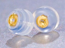 18K Yellow White Rose Gold Earring Backs Silicone Padded Ear Stud Secure Grip