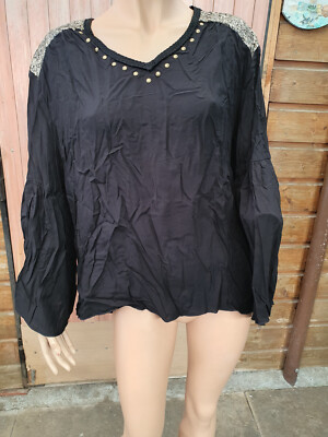 Miss & furs Bluse schwarz Gr. S/M