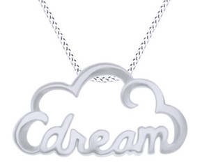 Authentic Dream Cloud 14K Gold Plated Stamp Pendant Necklace Sterlg Silver Valente Gifts