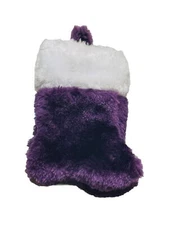 Mini Winter Holiday Purple/Blue-White Plush Stocking Fluffy Soft Fur-5”-BrandNew