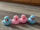 lot of 4 ducklings 2 pink 2 blue NWOTs rubber duckies bathtime — photo 2