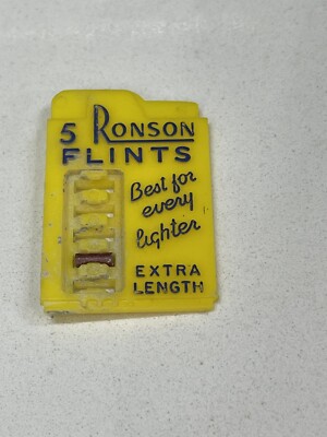 Ronson FLINTS ''five-flinter'' Lighter Shaped 1 Flint Vintage Made in USA