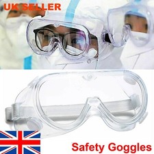 3 X Safety Protective Goggles Glasses PPE Anti-fog Dust proof Splash-proof Clear
