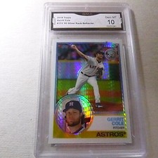 GERRIT COLE PIRATES YANKEES 2018 TOPPS '83 SILVER PACK REFRACTOR # 113 GRADED 10