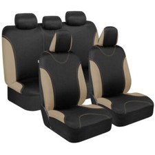Car Seat Covers For Girls Full Set Front And Rear Seat Protectors Beige