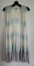 Free People Tri Colored Sweater Duster Ice Combo Size Small