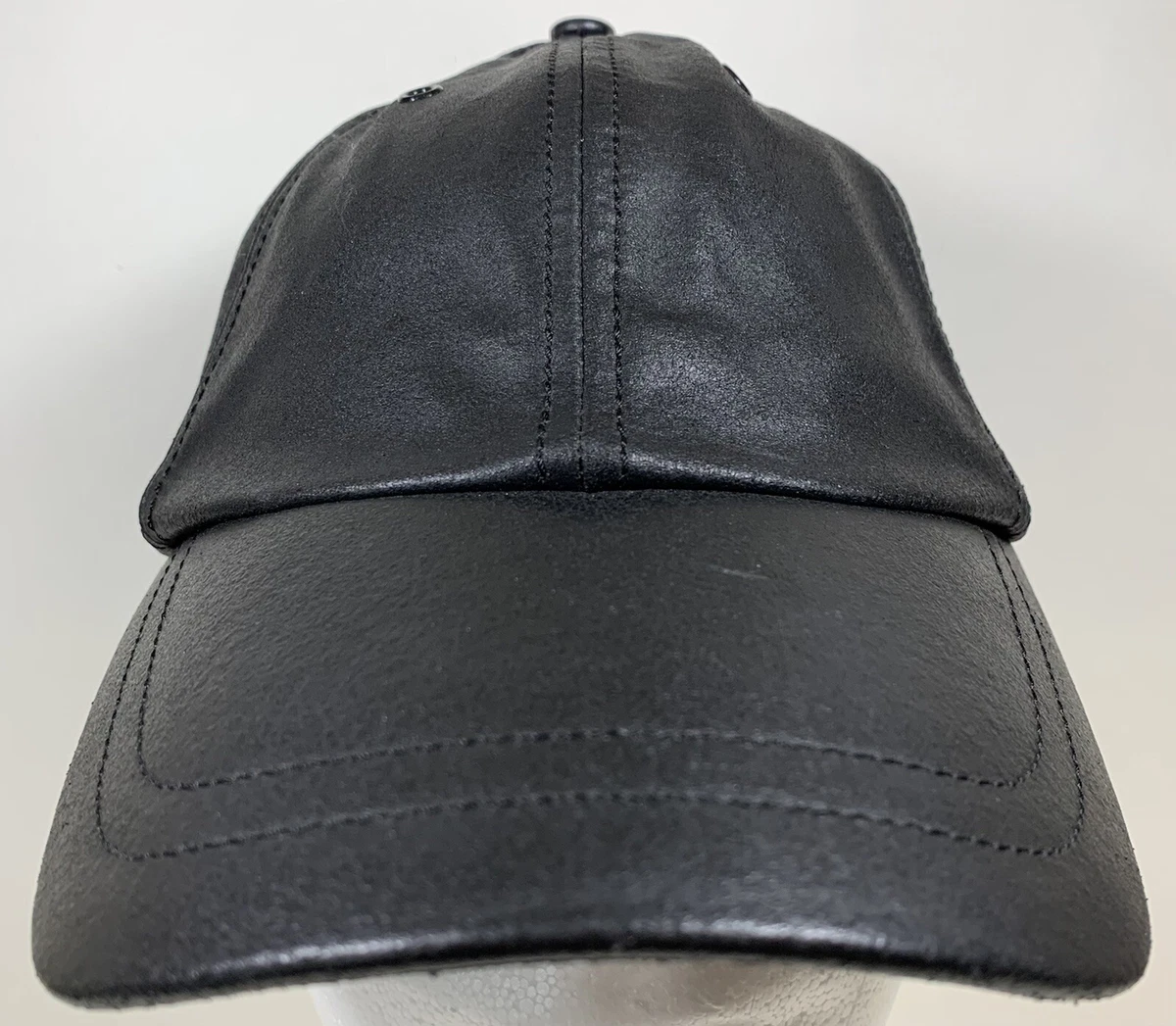 Vintage M.Julian Leather Hat Wilson Experts Cap Black Dress Club 6