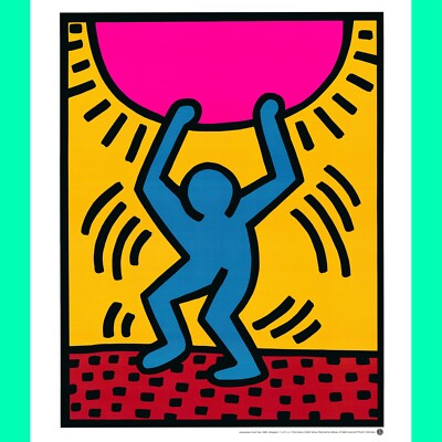 Poster Sur Toile Keith Haring Untitled 1985 – 50x75 Cm, Décoration Murale Moderne Pour Salon/chambre