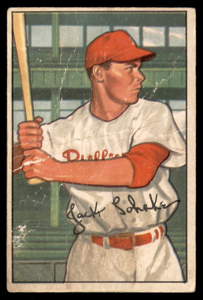 1952 Bowman #251 Jack Lohrke Philadelphia Phillies VG (Light Crease) Rare HIgh #