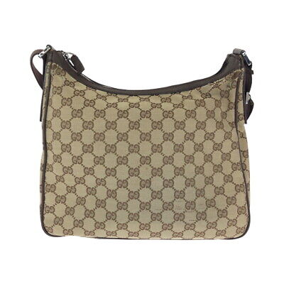GUCCI 131211 Shoulder Bag Beige Brown SilverHardware GG canvas GG GUCCI 131211 Shoulder Bag Beige Brown SilverHardware GG canvas GG