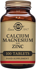 Image of Solgar® Calcium Magnesium Plus Zinc Tablets - Pack of 100 - Healthy Bones, Teeth