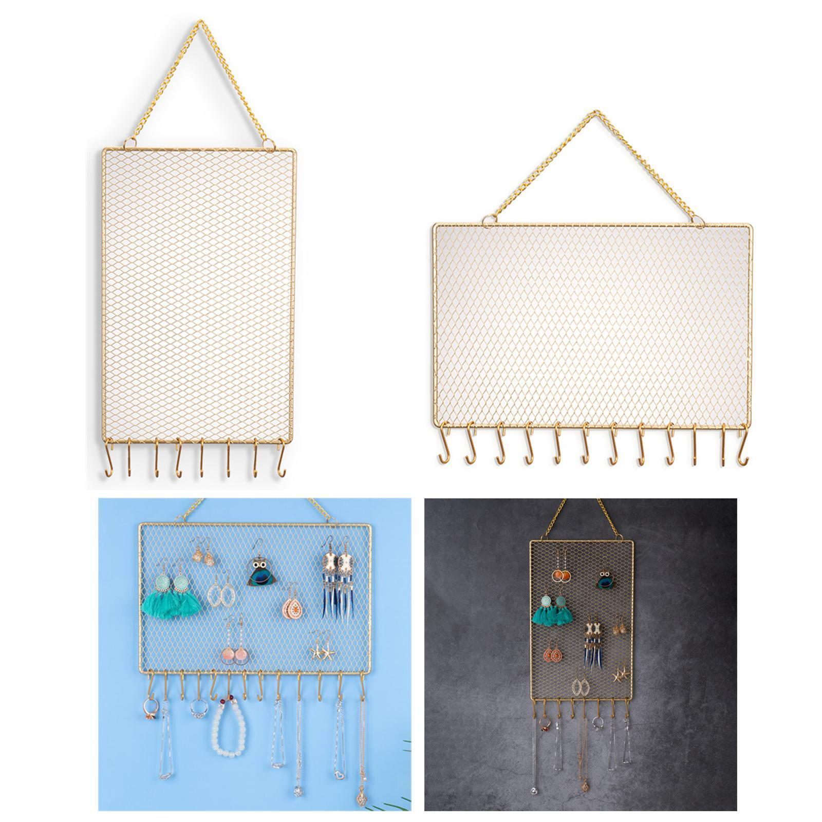 Jewelry Organizer Hanger Metal Necklace Holder Wall Mounted for Closet Women-image