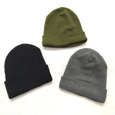3 Lots Boys Girls Beanies Hat Green Black Knited Winter Beanies Cap Youth