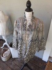 Chico's, Multicolor Linen/Nylon 3/4 Sleeve Jacket, size 3