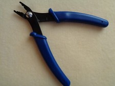 Pliers, crimping, steel and plastic, black and blue, 5-1/4 inches. Sold individu