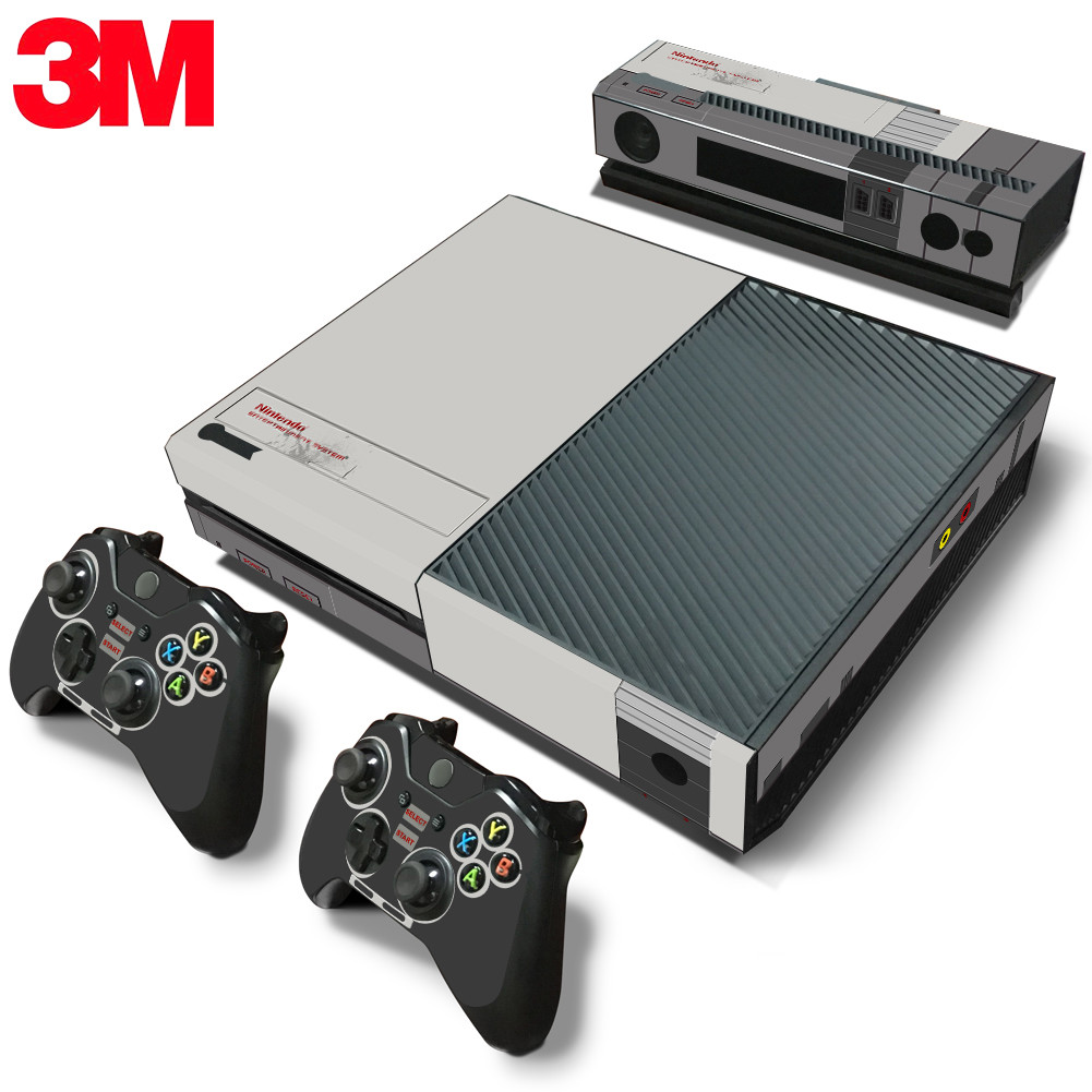 Xbox One Console Skin Decal Sticker Old NES Retro + 2 Controller Custom Design-image