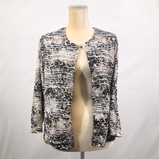 Travelers Collection By Chico's New 1 M Ruffle Jacket Animal Collage Top