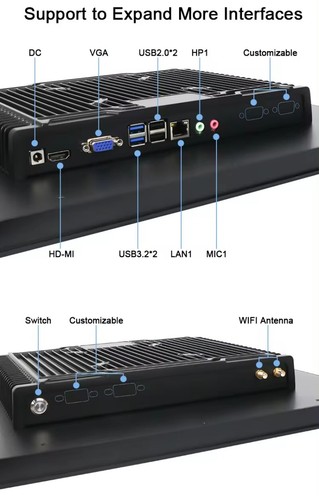 17 Inch Front Panel IP65 Industrial Embedded AIO Win10 Touch PC Tablets 128GB - Picture 12 of 12