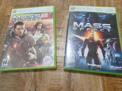 Lot of 2 Mass Effect & Mass Effect 2 (Microsoft Xbox 360) Complete w/ Manuals