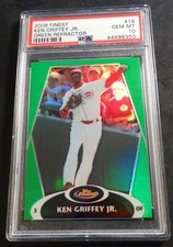 2008 KEN GRIFFEY JR FINEST GREEN REFRACTOR #18 PSA 10 179/199 MARINERS HOF POP 7
