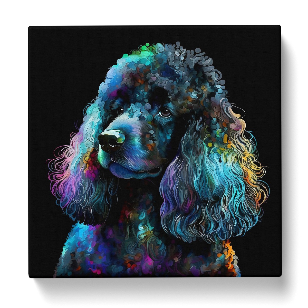 Poodle Dog Abstract Art Canvas Wall Art Print Framed Picture Decor