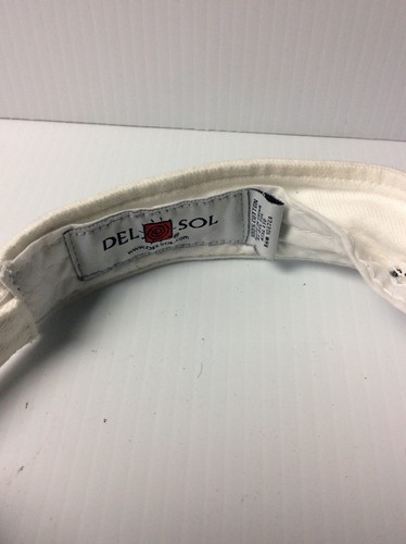 Del Sol Butterfly Visor White Hat Adjustable Running Cap H006 - Picture 6 of 6