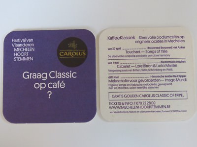 Beer Bar Coaster ~*~ Brouwerij Het Anker Gouden Carolus Bier ~ BELGIUM Festival