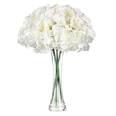  Silk Hydrangea Fake Flower 10pcs DIY Floral Artificial Flower with Stems White