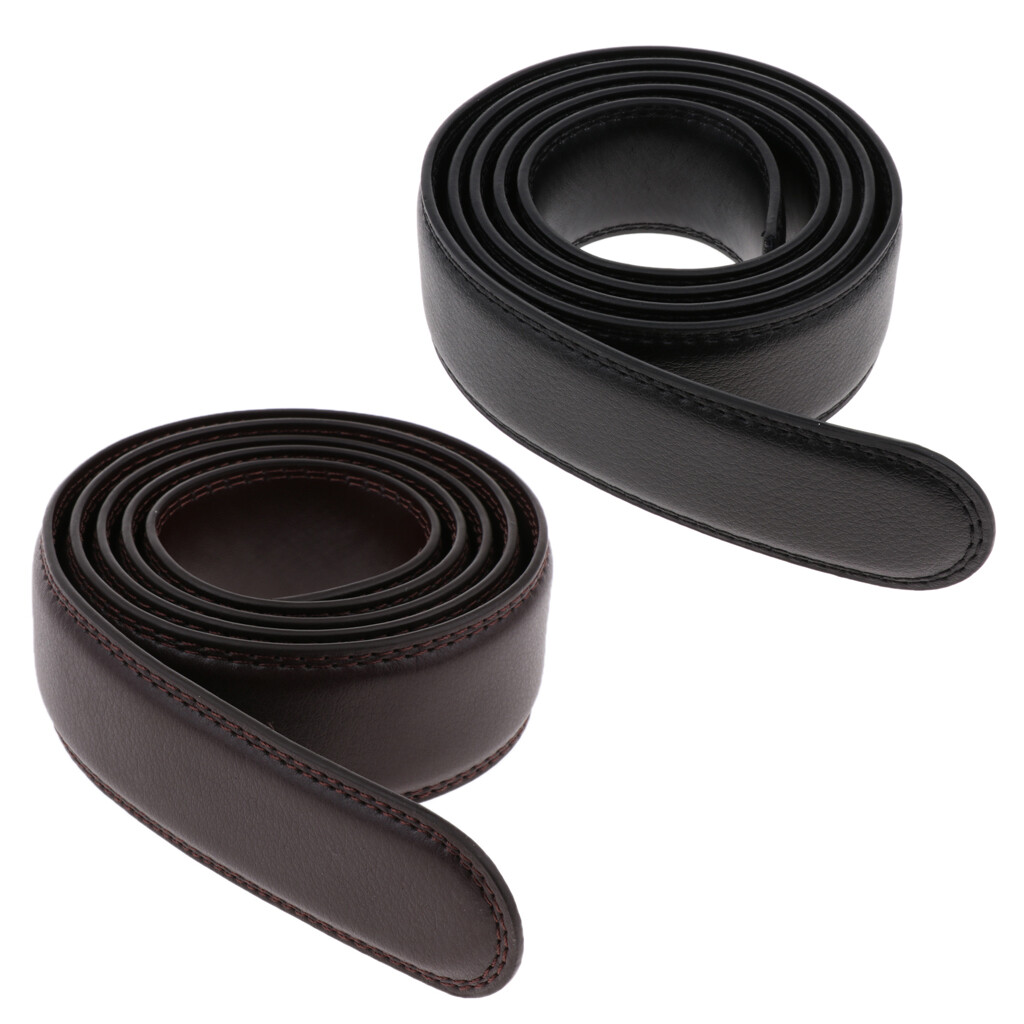 Men Leather Ratchet Belt Strap Only without Buckle, Durable Replacement