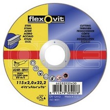 Image of Cutting Disc Flat 115mm x 2.0mm - Straight Clean Cutting - Flexovit 66252920430