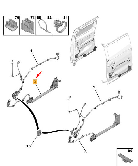 CITRO N JUMPY MK3 Rear Right Door Harness 9816590480 New Genuine | eBay