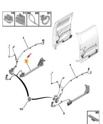 CITRO N JUMPY MK3 Rear Right Door Harness 9816590480 New Genuine | eBay