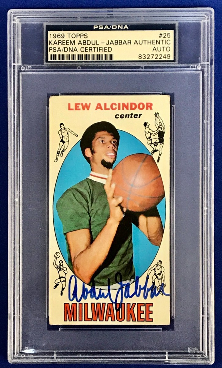 Kareem Abdul Jabbar Signed 1969 Topps Rookie Card #25 Lew Alcindor