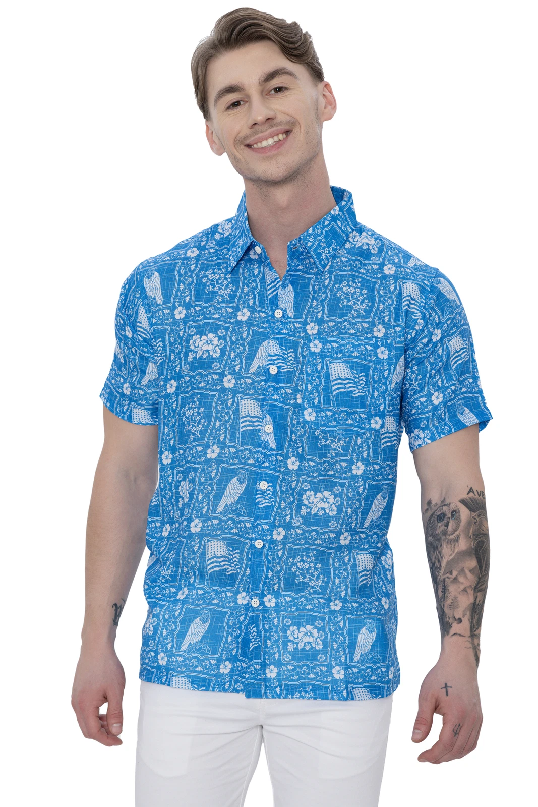 LA LEELA Mens Hawaiian Shirts Short Sleeve Button Down Shirt Men's Casual