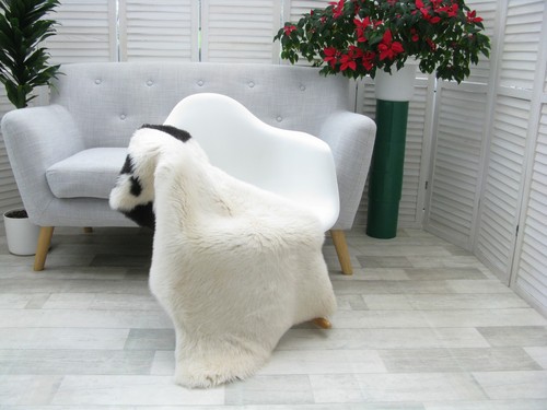 SHEEPSKIN RUG GENUINE BRITISH JACOB SOFT DENSE FUR LAMBSKIN CHAIR COVER BED J358 - Picture 5 of 11