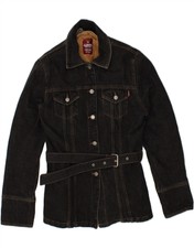 J.j.scott Womens Sherpa Denim Jacket Uk 14 Large Black Cotton Bu29