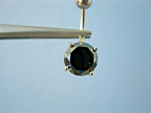 2.50ctw 100% REAL NATURAL BLACK DIAMOND BELLY RING,DOUBLE,CERT,DIA TESTER,YELLOW - Picture 5 of 11