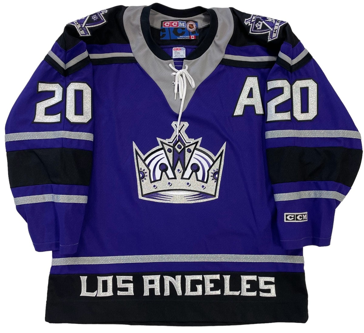LUC ROBITAILLE LOS ANGELES KINGS ORIGINAL 2000 CCM PURPLE 