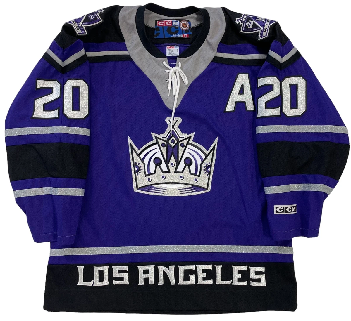 LUC ROBITAILLE LOS ANGELES KINGS ORIGINAL 2000 CCM PURPLE "