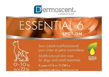 Dermoscent Essential 6 Spot-On Skin Care, Small Dog 0-22 lbs 4 Tubes