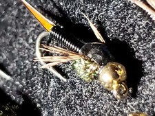 BEAD HEAD COPPER JOHN BLACK SIZE 12 FLY FISHING FLIES IDYLWILDE FLY COMPANY 