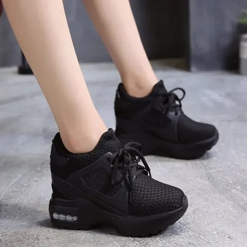 Women Sneakers Platform Shoes Wedge Women Shoes Breathable Net 9cm High Heel - Picture 22 of 26
