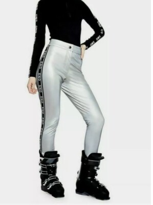 Damen-Skihose Größe 10 Topshop Sno Ski silber Salopettes neu mit Etikett Schnee