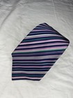 Vtg Turnbull & Asser Made In England 100% Silk Tie Purple Striped