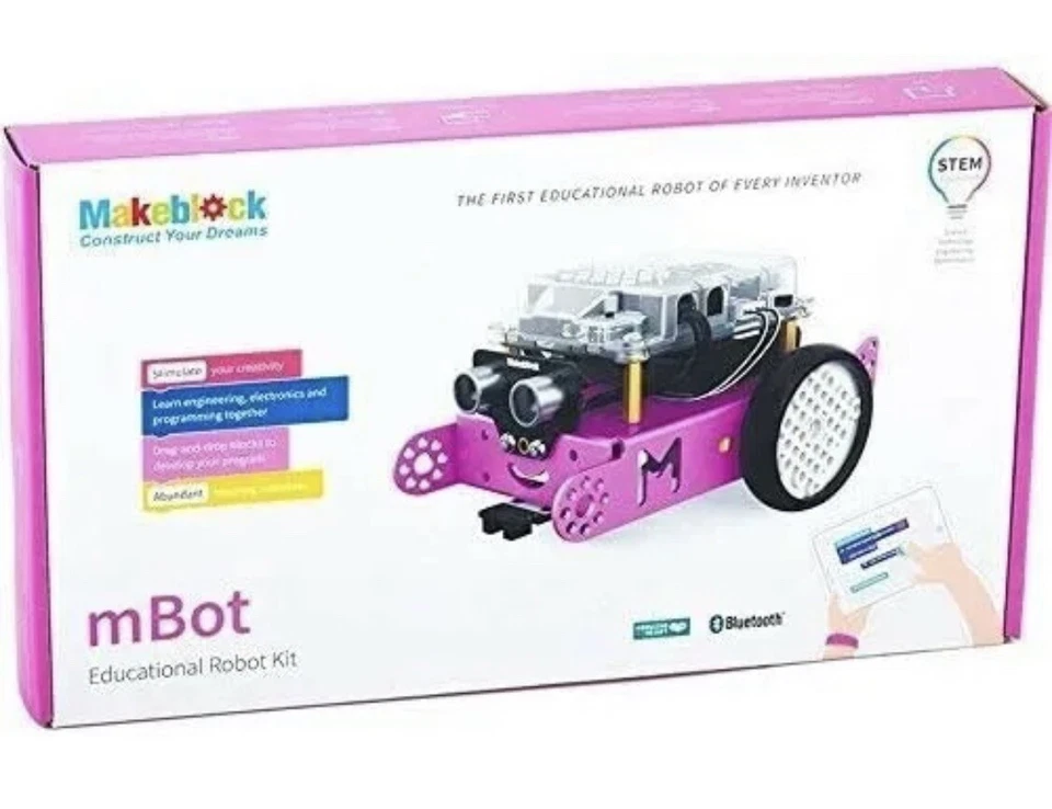Makeblock mBot Robot Kit, DIY Mechanical Building Block, Pink Bluetooth Version - Image 3 of 4