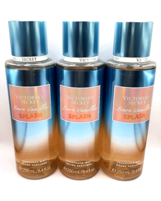 VICTORIA'S SECRET BARE VANILLA SPLASH BODY MIST 8.4 FL OZ (SET OF